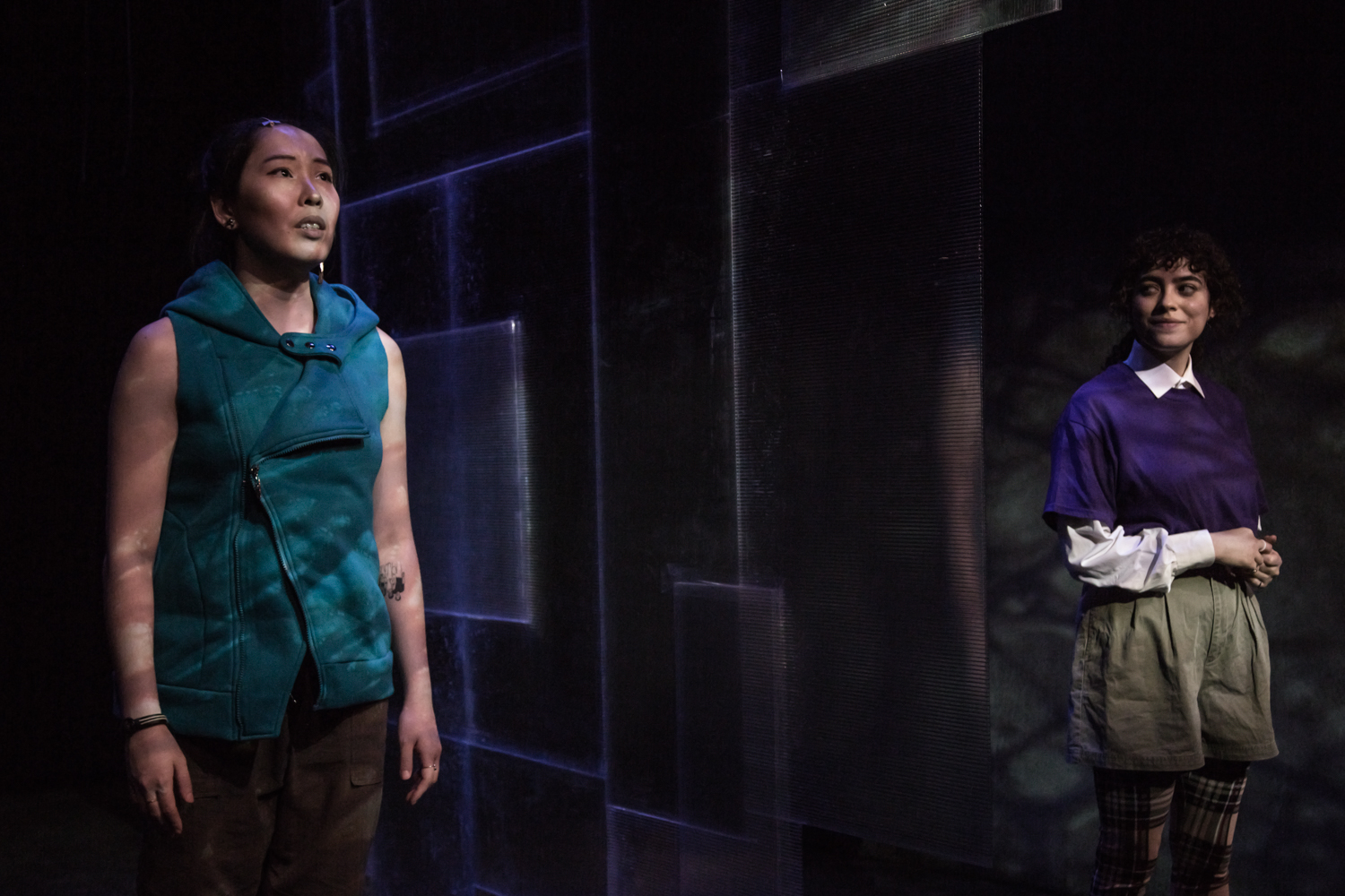 Jennifer Wang as Len & Mariam Albishah as Ru in "The Book of Magdalene." Photo by RicOrnelProductions.