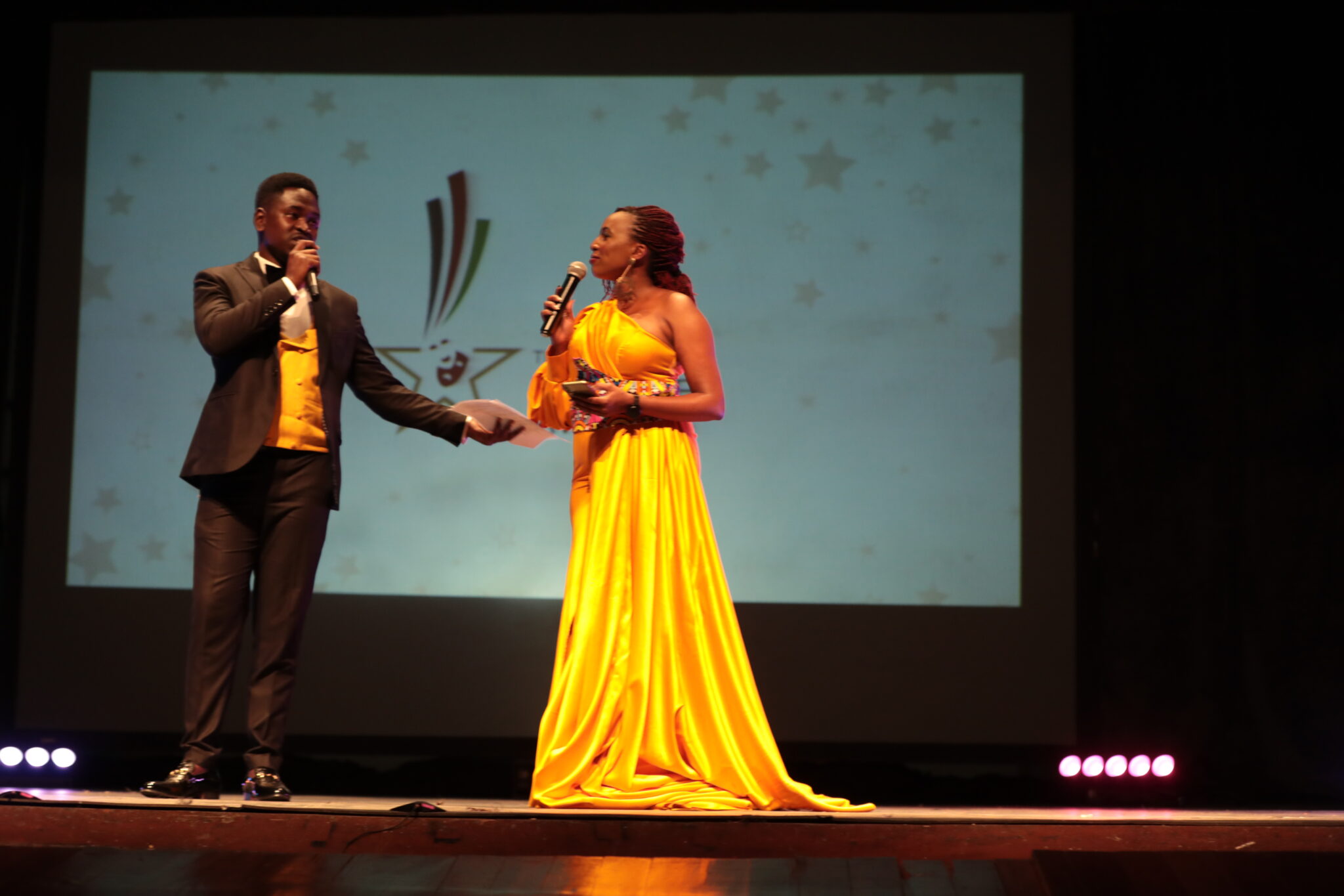The award ceremony took place at the historic Kenya National Theatre. )