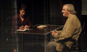 Rawda Sliman and Gad Kaynar in The Leap."Tmuna Theatre, 2012.