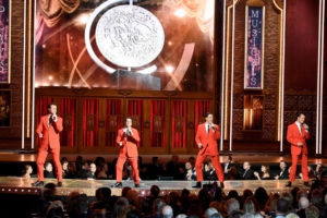 The cast of "Jersey Boys" perform onstage at the 2015 Tony Awards |Photo Credits Theo Wargo/Getty Images