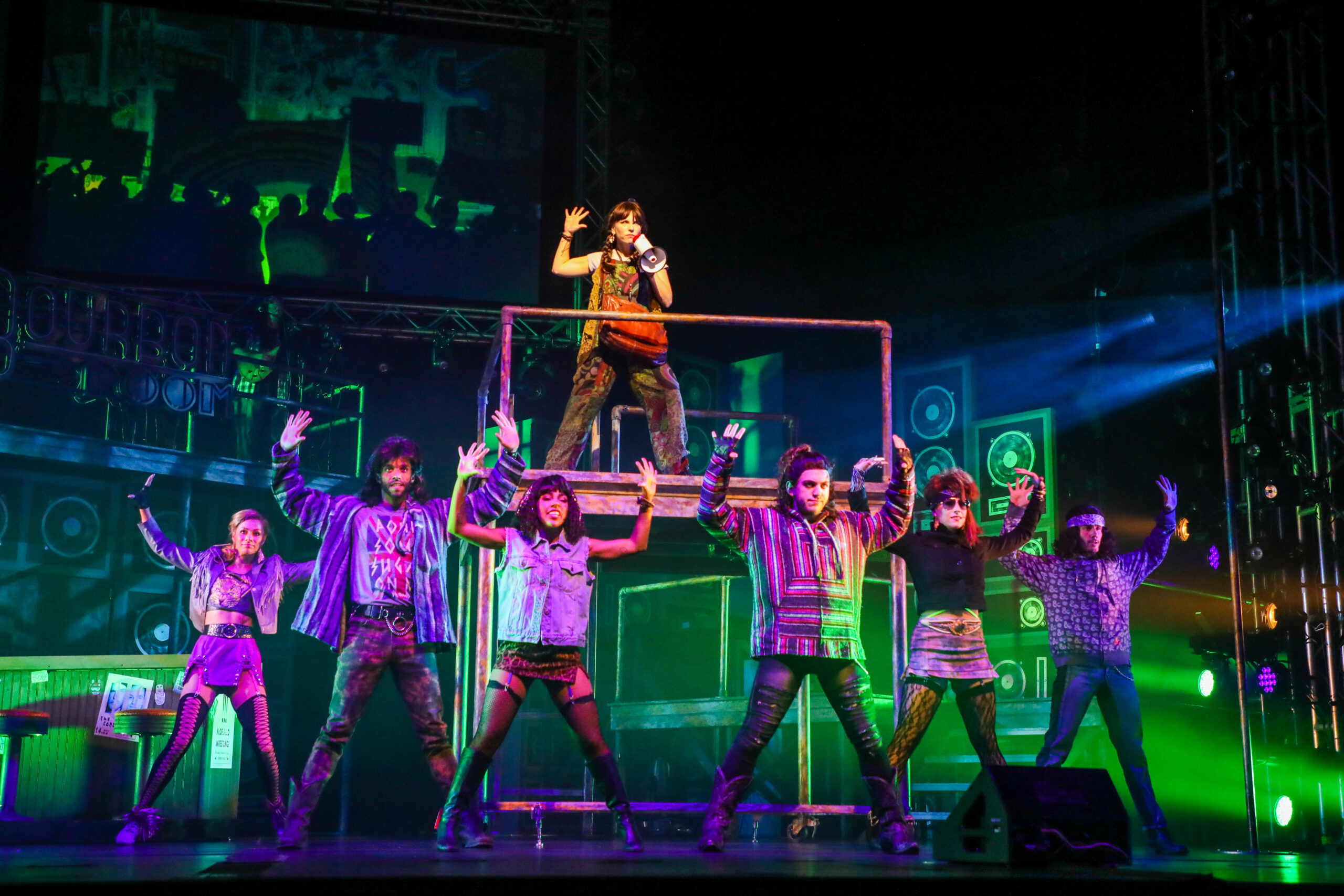 The cast of the new TUTS production of Rock of Ages. Photo by Melissa Taylor.