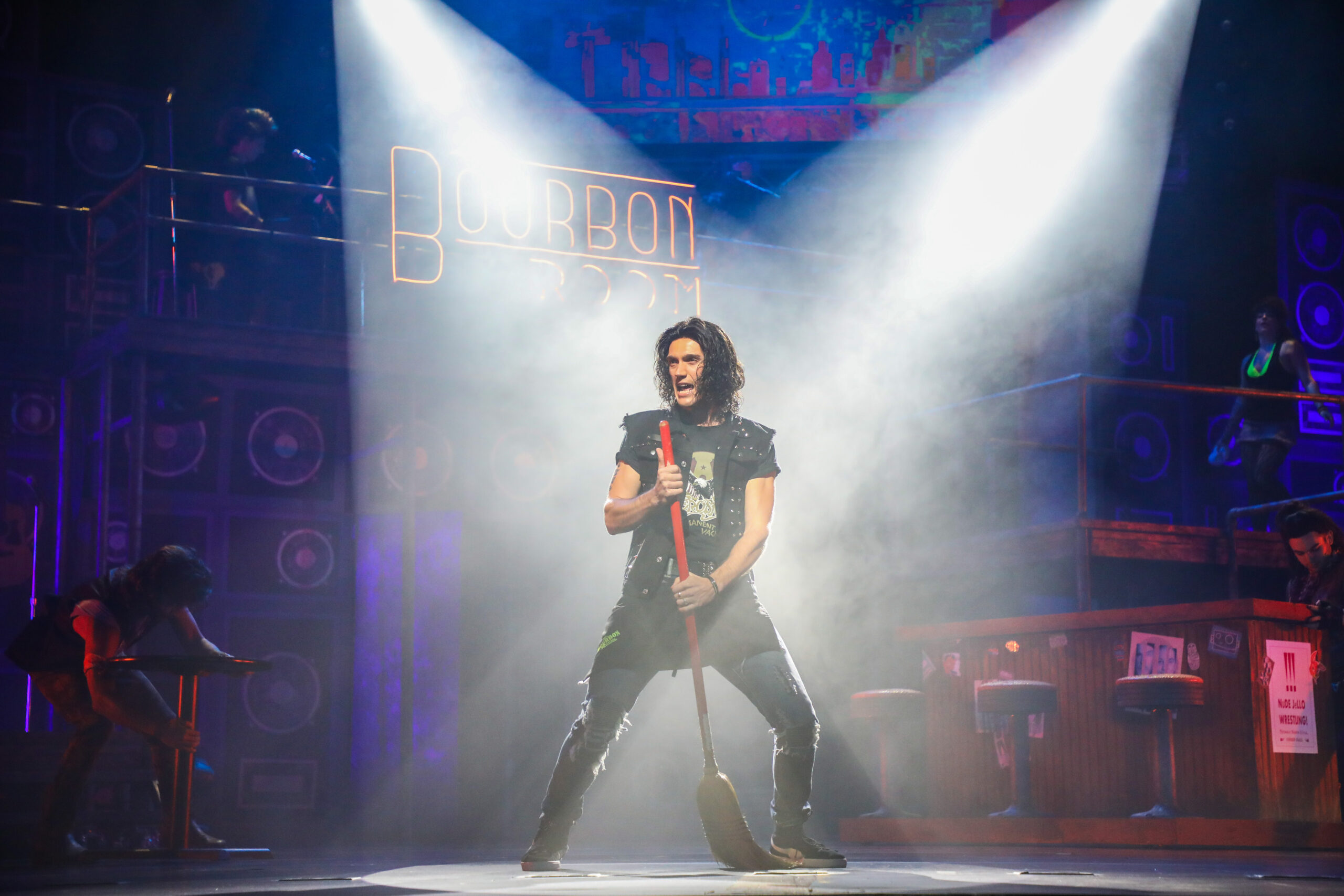 ustin Matthew Sargent as “Drew” in the new TUTS production of Rock of Ages. Photo by Melissa Taylor.