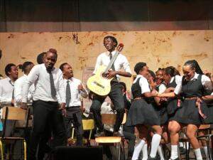 A scene from the NPAS production of ‘Sarafina’.