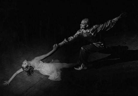 Magda Saleh dancing with a partner.