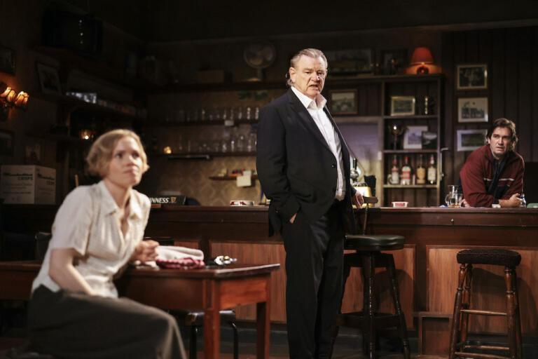Kate Phillips, Brendan Gleeson and Owen McDonnell in The Weir. Photo: Rich Gilligan