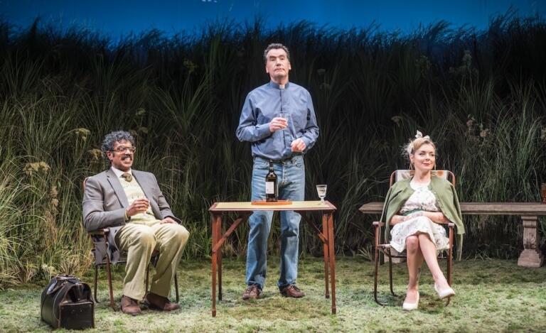 Romesh Ranganathan, Tim McMullan and Sheridan Smith in Woman in Mind. Photo: Marc Brenner