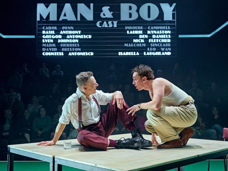 Ben Daniels and Laurie Kynaston in Man and Boy. Photo: Manuel Harlan